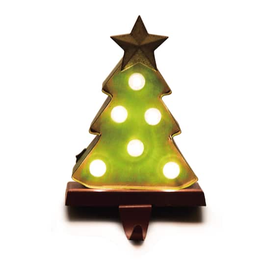 Glitzhome® 7.5" Marquee LED Tree Stocking Holder | 4.92" x 3.54" x 7.48" | Michaels®
